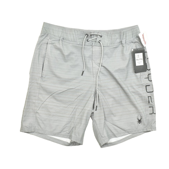 NEW Spyder Men's Gray Striped Swim Trunks Size XXL NWT UV Protection - Picture 1 of 8